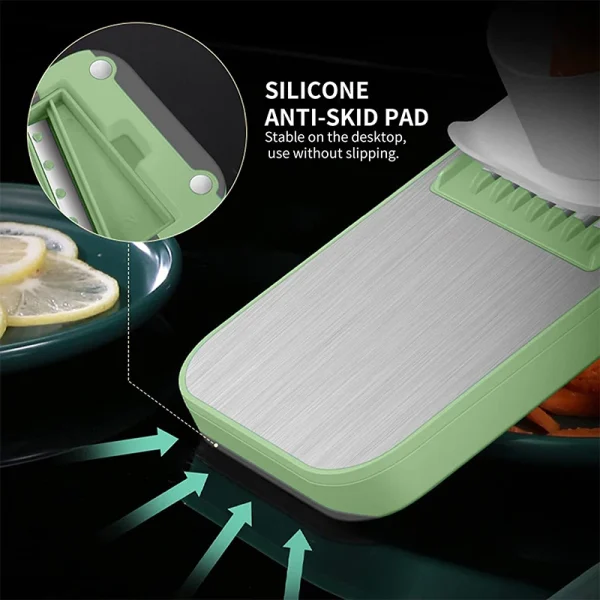 LMETJMA 6 in 1 Affettatrice di Verdure Mandolina Affettatrice di Verdure con 6 Lame Intercambiabili Affettatrice di Verdure Julienne Trituratore JT105 5