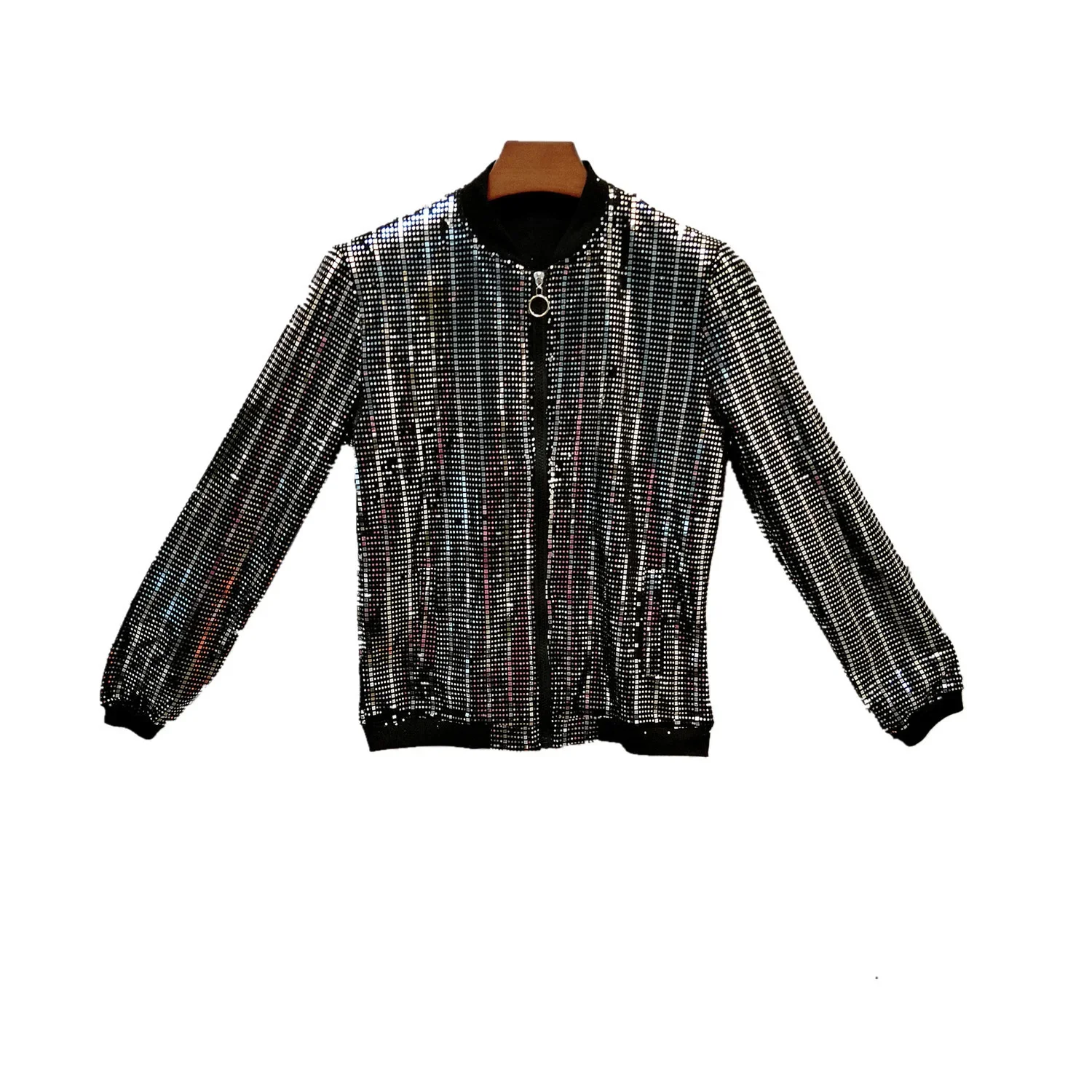 Giacca da uomo alla moda unica stile Casual tessuto sottile abbellimento con paillettes discoteca parrucchiere Design speciale all'ingrosso 5