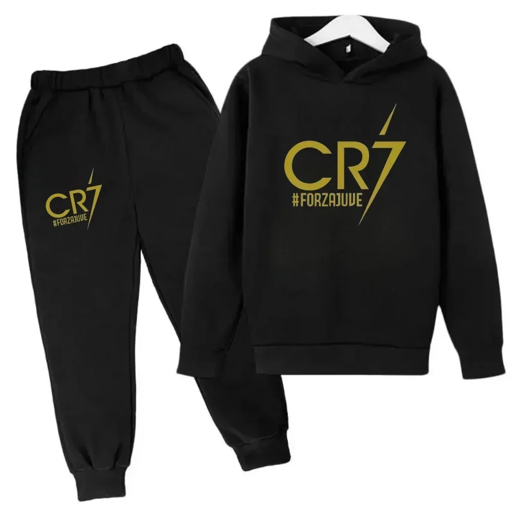 Cristiano Ronaldo CR7 Costumi Cosplay Kid Football Idol Bambino Felpa con cappuccio Set Pantalone Bambino di alta qualità Ragazzo Ragazza Abbigliamento Tuta 2