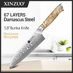 XINZUO Nuovo Arrivo 5.8 "Pollici Bunka Coltello 10Cr15CoMov Nucleo In Acciaio Acciaio di Damasco Per Verdure e Frutta Famiglia Essentials 1