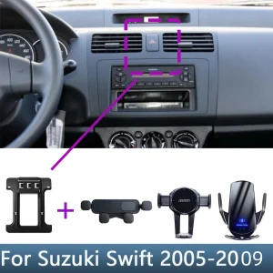 Per Suzuki Swift 2005 2006 2007 2008 2009 Supporto per telefono per auto Speciale staffa fissa Base di ricarica wireless Accessori interni 1