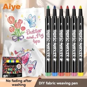 Set di pennarelli per tessuti - Pennarelli per vestiti fai da te Arte Graffiti Disegno Pittura Pennarello per tessuti Forniture di cancelleria artistica 1