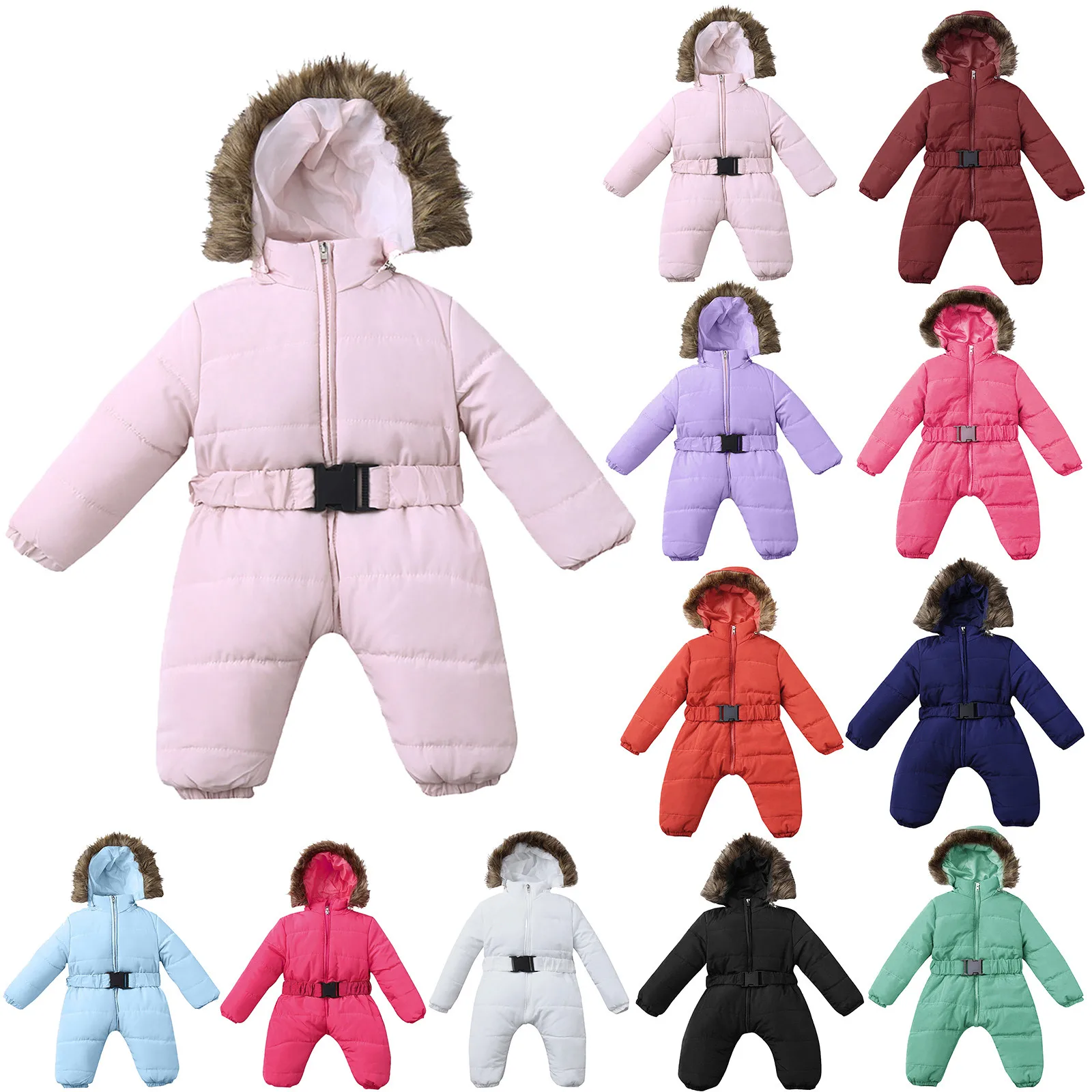Tuta da neve per bambini Vestiti per neonati per bambini Tuta invernale per ragazzi Ragazze Pagliaccetto per tute per bambini Costume natalizio per bambini 2