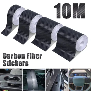 Rotolo di nastro adesivo per autoveicoli in fibra di carbonio Pellicola protettiva per auto nera opaca Pellicola autoadesiva Accessori per pellicole per auto in vinile 3D 1