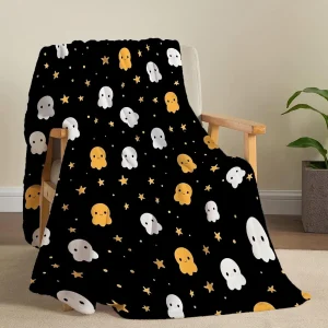 1PC Coperta da tiro per Halloween Gatti neri Zucca Teschio Pipistrelli Strega Coperta sottile Regali per divano letto Auto Casa Campeggio per tutte le stagioni 1