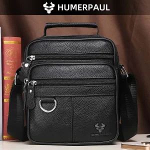 HUMERPAUL Borsa a tracolla da uomo in vera pelle Borse a tracolla da viaggio casual Mini borsa a tracolla da uomo di alta qualità 1