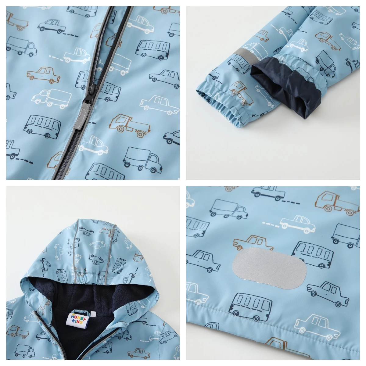 HONEYKING Tuta impermeabile per ragazzi Tuta impermeabile Set di abbigliamento per bambini con giacca e pantaloni Tuta antipioggia traspirante per bambini 4