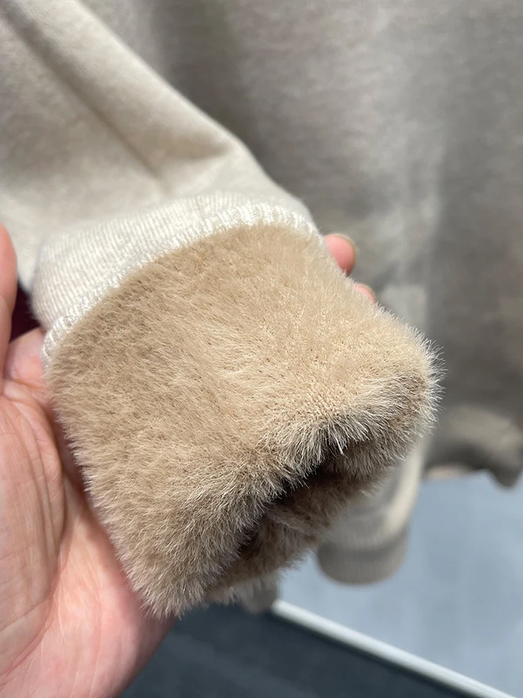 Maglione dolcevita in velluto addensato da donna moda coreana foderato caldo pullover lavorato a maglia suéter top sottile maglia invernale maglione di maglieria 6