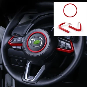 Per Mazda 2 3 6 Demio CX-3 CX-5 CX-7 CX-9 Axela ATENZA 2017 2018 2019 ABS Volante Dell'automobile Pannello Trim Copertura Paillettes adesivo 1