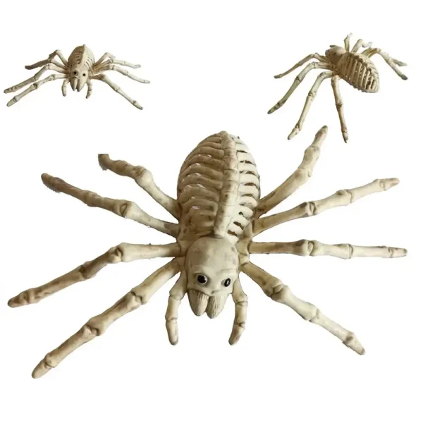 Decorazioni di Halloween: oggetti di scena scheletro realistici con pipistrelli e scorpioni, ossa di animali in plastica per case stregata, bar e scherzi 3