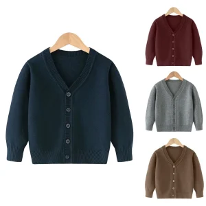 Inverno ragazzi maglioni lavorati a maglia grandi vestiti per bambini 2024 autunno bambini Pullover di cotone Teen Solid maglieria cappotti 2-12 anni 1