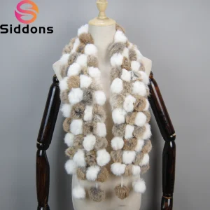 2025 donne inverno caldo vera pelliccia di coniglio sciarpa vendita calda naturale pelliccia di coniglio silenziatore signora 100% sciarpe di pelliccia genuina vendita al dettaglio all'ingrosso 1