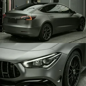 Adesivo per auto Matt Mountain Grigio cenere Pellicola vinilica da avvolgimento PET Confezione senza bolle Accessori per auto Decalcomanie autoadesive per auto 1