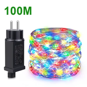 100m 50m 20m LED Luci della stringa Esterna Impermeabile Festone Giardino Decorazioni di nozze Fata di Natale Ghirlanda Filo di rame Luci della stringa 1