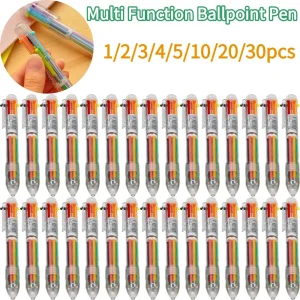 Penna a sfera multifunzione a colori 6 in 1 0,5 mm Novità Regali per bambini multicolori Cancelleria coreana Penna a sfera a 6 colori 1