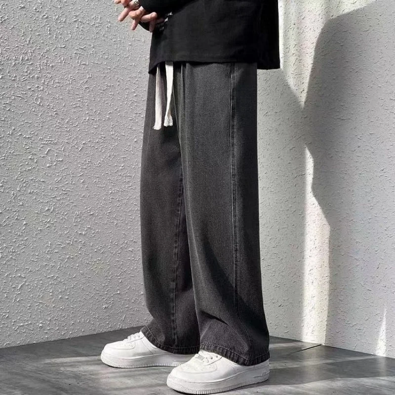 Jeans da uomo 2025 Stile caldo invernale Stile coreano Street Hip-hop Pantaloni in denim larghi Pantaloni in lana di velluto Nero Azzurro 6