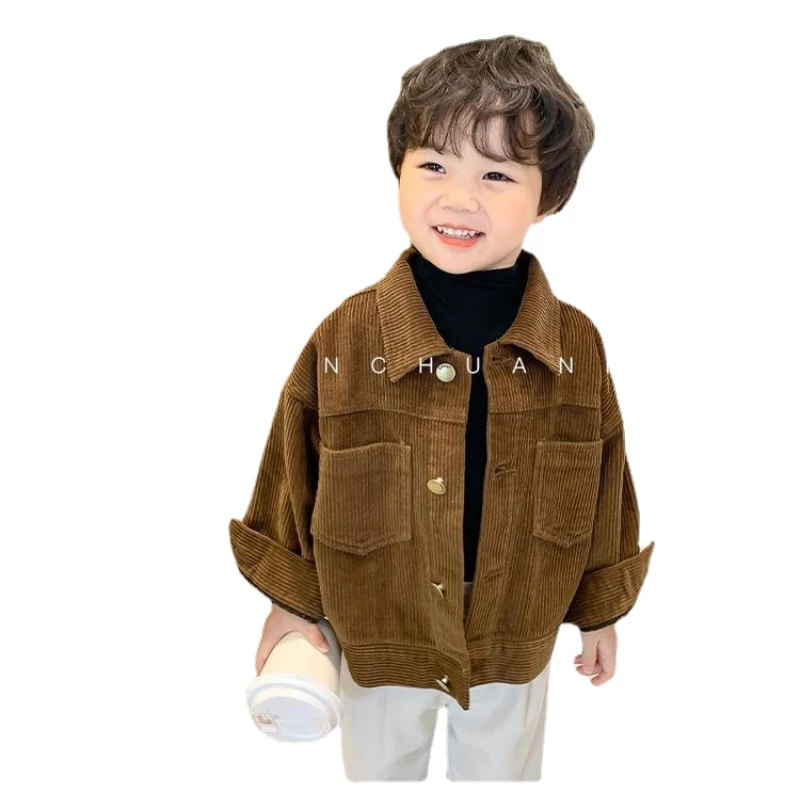 1-7yrs Kid Boys Toddler Coat primavera nuova versione coreana Baby Boy velluto a coste Casual giacca autunnale per bambini ragazze camicia giacche 1