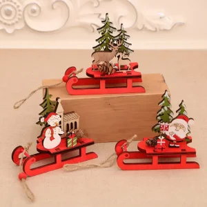 Natale Babbo Natale Pupazzo di neve Ornamenti in legno Ciondolo Albero di NATALE Forniture per feste Drop Shipping Decorazione Decorazione della casa 1