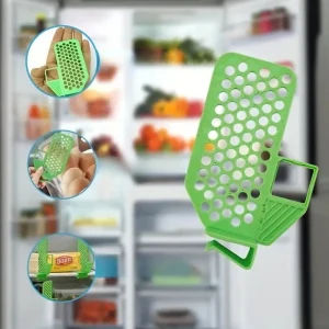 Organizzatore di stoccaggio per frigorifero Clip divisoria Separatore per ripiani regolabile Strumento di gestione dello spazio per la disposizione degli alimenti del frigorifero da cucina 1