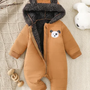 IURNXB Neonato Pile Pagliaccetto Vestiti Manica Lunga Con Cappuccio Onesies Addensare Tuta Infantile Costum Caldo Homewear Abiti 1-18M 1