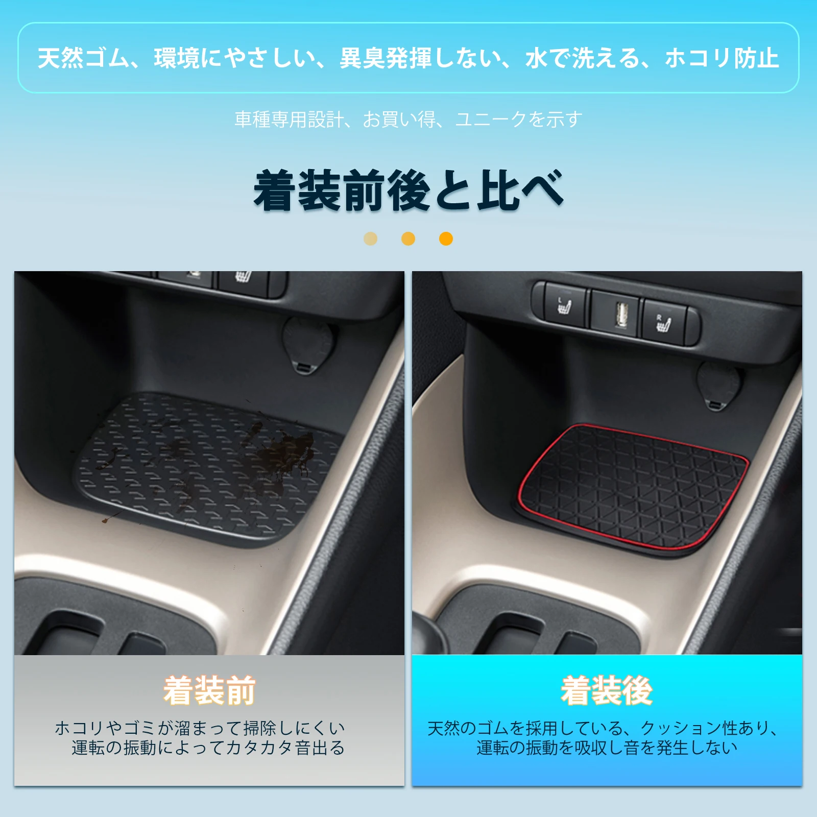 RUIYA per Toyota Yaris KSP210 2020 2021 2022 2023 2024 Auto Porta Scanalatura Tappetino Antiscivolo Slot Pad Auto Interni Toyota Yaris 2024 Accessori 3