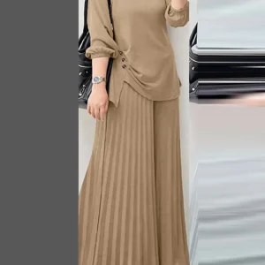 Pantaloni autunnali Abito 2025 ZANZEA Donna Musulmana Set coordinati Casual Top a maniche lunghe Pantaloni 2 pezzi Abiti Tuta ampia Oversize 1