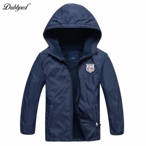 Dubbped Boys giacca in pile polare Sport cappotto per bambini felpa con cappuccio a due piani giacche a vento impermeabili giacche per bambini 3-12Y primavera autunno Win 1
