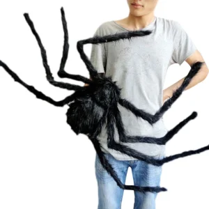 1 pz 30cm,50cm,75cmSuper grande peluche ragno fatto di filo e peluche stile nero e multicolore per decorazioni per feste o halloween 1