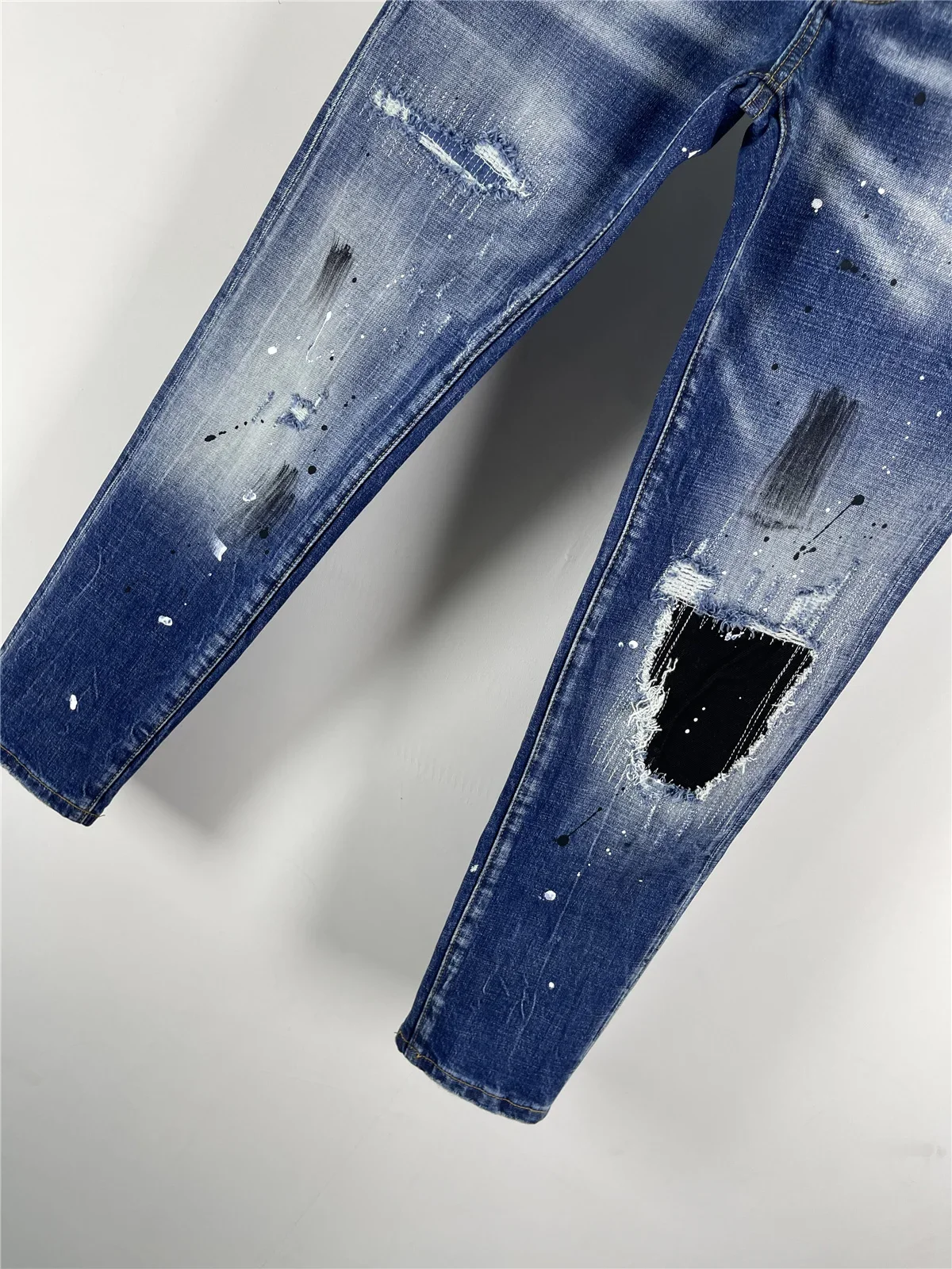 2025 autunno e inverno nuova moda uomo lavato casual blu scuro slim moda uomo jeans tutto-fiammifero 4