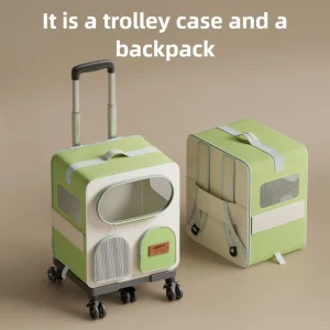 Borsa da viaggio per animali domestici traspirante rimovibile con tracolla portatile a tracolla per gatti di grande capacità 1