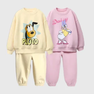 Plutone Felpe + Pantaloni 2 pezzi Bambino Abiti a maniche lunghe Ragazzi Bambino Sport Moda Costume casual Carino Felpa con cappuccio Pantaloni sportivi Alla moda 1