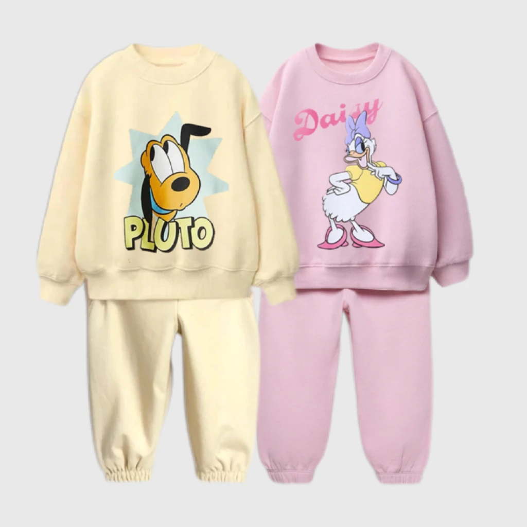 Plutone Felpe + Pantaloni 2 pezzi Bambino Abiti a maniche lunghe Ragazzi Bambino Sport Moda Costume casual Carino Felpa con cappuccio Pantaloni sportivi Alla moda 1