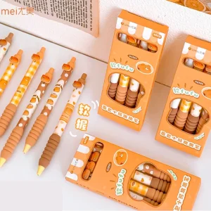 Kawaii Bread Bear penna Gel da 0.5MM per studenti penna da scrittura Soft Touch ricarica nera penna di cancelleria forniture scolastiche per ufficio nuovo 1