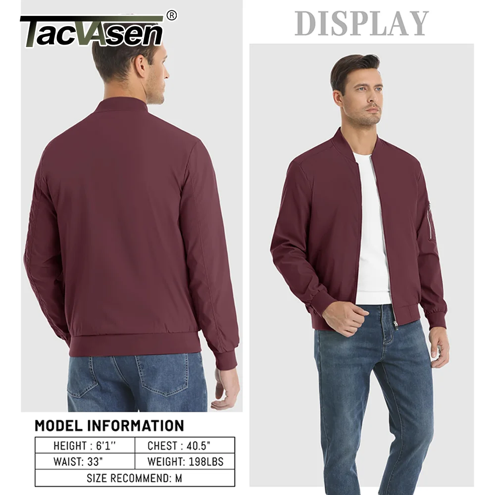 TACVASEN primavera Baseballl giacche Mens giacca a vento escursionismo Trekking giacche da pesca Outdoor Full Zip cappotti Casual Outwear top 3