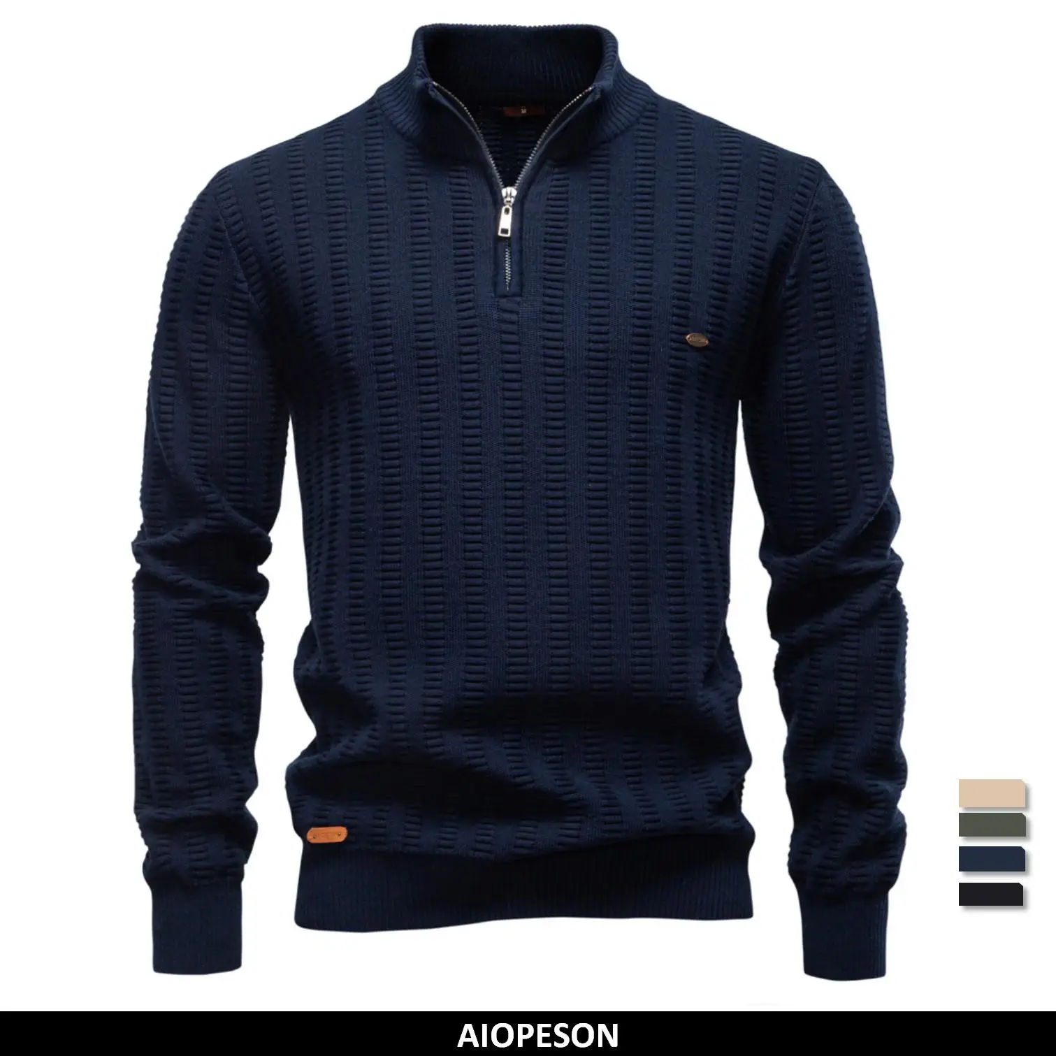 AIOPESON Pullover a righe di lusso da uomo Maglieria in cotone stile vecchio denaro Spessore caldo girocollo Maglione sociale invernale da uomo 1