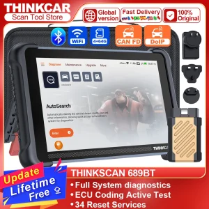 THINKCAR THINKSCAN 689BT CANFD DOIP OBD2 Strumento diagnostico 34 Reset Scanner per auto Sistema completo Codifica ECU Scansione di controllo bidirezionale 1