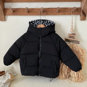 Piumino per bambini in cotone invernale spesso caldo cappotti per pane ragazze ragazzi moda capispalla con cappuccio abbigliamento per bambini 3-8 anni 1