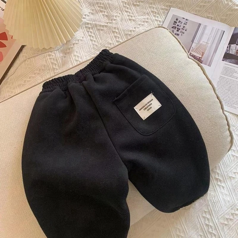 Pantaloni sportivi in peluche per ragazzi e ragazze autunno inverno Nuova edizione coreana Pantaloni per bambini a righe Pantaloni per ragazzi Vestiti invernali per ragazze 5