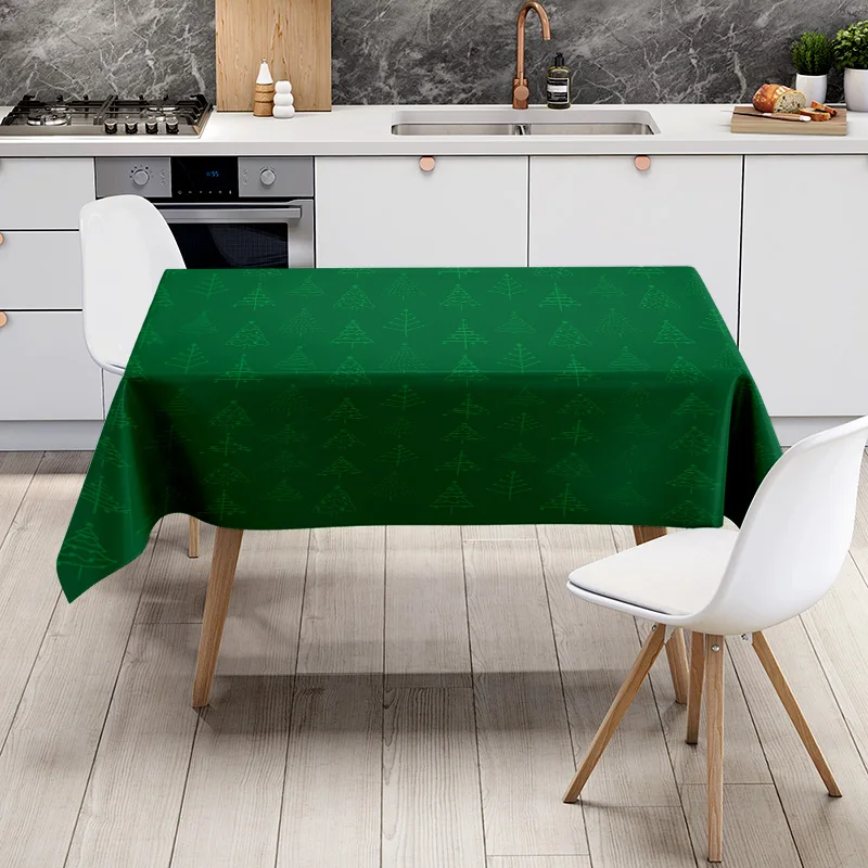 Tovaglia scozzese verde Set da pranzo Decorazioni per la casa Copertura da cucina rettangolare impermeabile antiscivolo Verde 160x240 cm (grande) 6