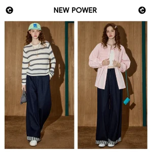 2025 Jeans a gamba larga a vita alta da donna di nuovo arrivo Pantaloni in denim retrò Pantaloni svasati elasticizzati Comfort Fit Y2K Moda vintage 1