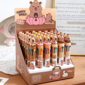 Nuovo capibara cartone animato 10 colori penna a sfera carino penna gel studente forniture di cancelleria all'ingrosso 1