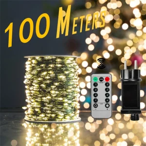 1000/500LED fata String Lights ghirlanda di natale decorazioni per esterni luci impermeabili con telecomando per la festa di nozze di strada dell'albero 1