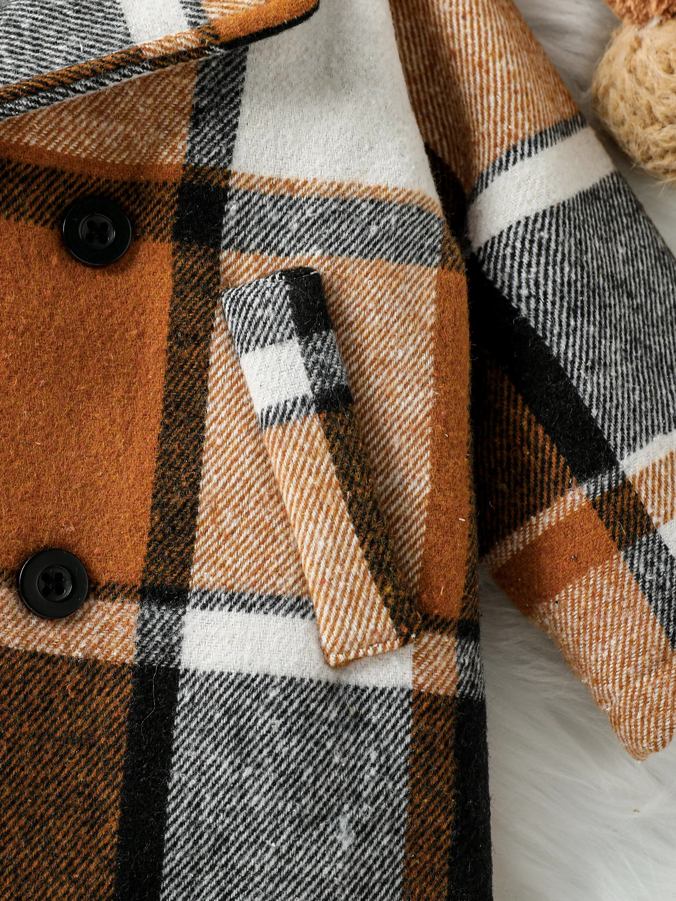 2025 Moda stile coreano ragazzo bambino gentiluomo bavero cappotto scozzese a maniche lunghe abbina tutto per 1-3 anni abbigliamento outdoor 4