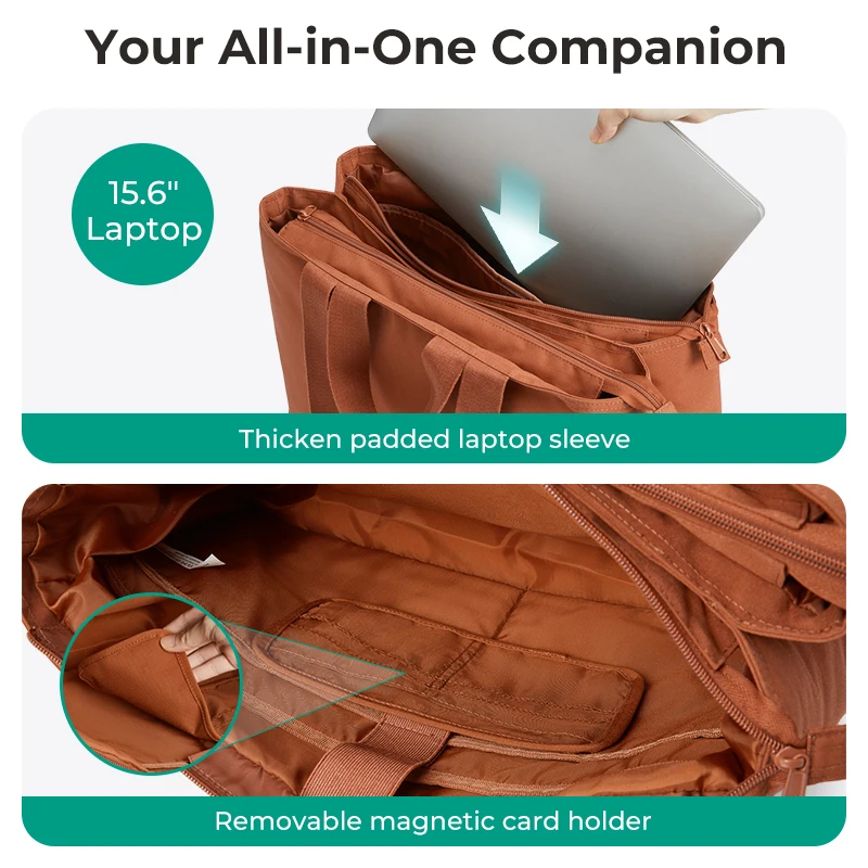 BAGSMART Borsa tote di grande capacità Tasche multiple Borsa per mummia Borsa a tracolla messenger versatile Borsa da pendolarismo da donna 4