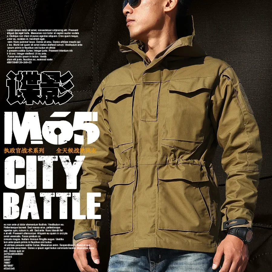 M65 UK US Army Abbigliamento Giacca a vento tattica casual da uomo Autunno inverno Cappotto da pilota di volo Felpa con cappuccio maschile Giacca da campo stile militare 3