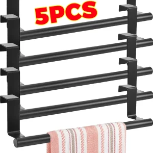1/6 pezzi portasciugamani in acciaio inossidabile senza porta perforata armadio portasciugamani sospeso bagno cucina portasciugamani salvaspazio 1