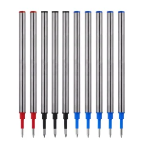 Ricarica penna Gel in metallo da 0.7mm per penna a sfera Roller penna firma ufficio scuola maniglia per scrittura penna a sfera Business inchiostro nero blu 1