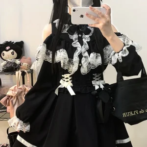 Camicie da donna Kawaii Jirai Kei Lolita Y2K Camicetta carina in stile giapponese Elegante manica lunga Dolce Top Camicia estetica casual 2024 1