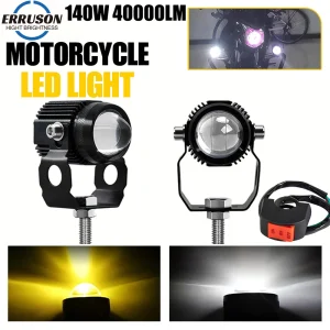Erruson 140W 40000LM Faro per moto Fendinebbia a LED 3000/6000K per motocicli e veicoli fuoristrada in vari modelli 1