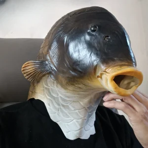 Maschera in lattice di pesce realistico per adulti Copricapo di animali per costume di Halloween Festa in maschera Vestire Decorazioni per feste in maschera 1